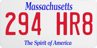 MA license plate 294HR8