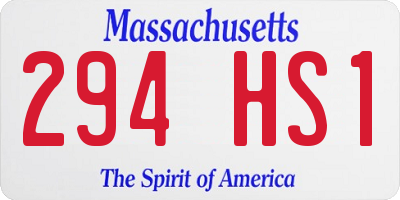 MA license plate 294HS1