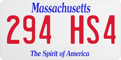 MA license plate 294HS4