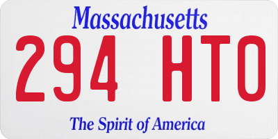 MA license plate 294HT0