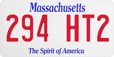 MA license plate 294HT2
