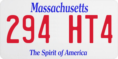 MA license plate 294HT4