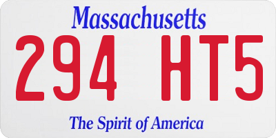 MA license plate 294HT5