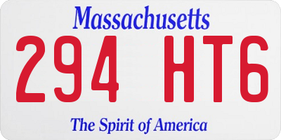 MA license plate 294HT6