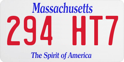 MA license plate 294HT7