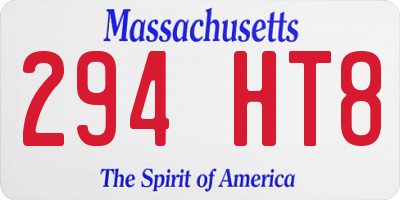 MA license plate 294HT8