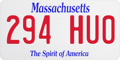 MA license plate 294HU0