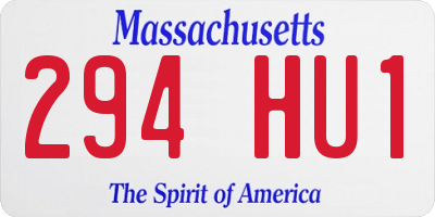 MA license plate 294HU1