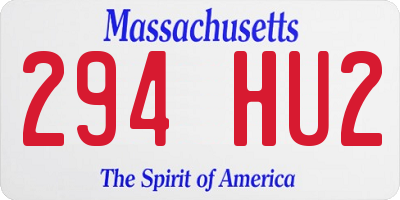 MA license plate 294HU2