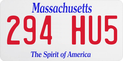 MA license plate 294HU5