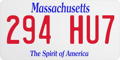 MA license plate 294HU7