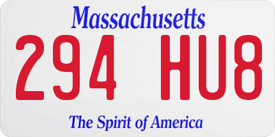 MA license plate 294HU8