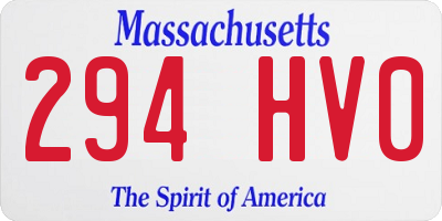 MA license plate 294HV0