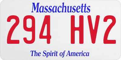 MA license plate 294HV2