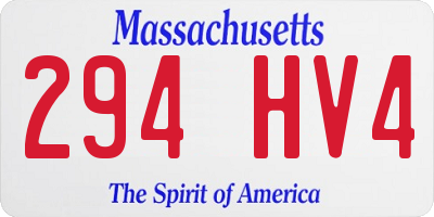 MA license plate 294HV4