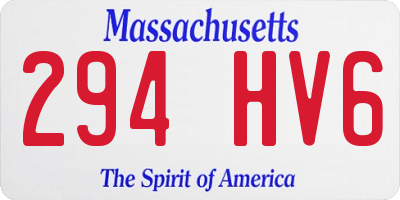 MA license plate 294HV6