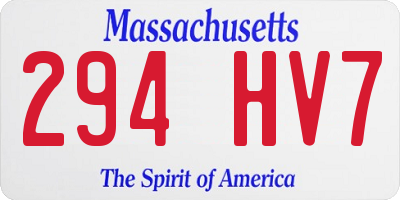 MA license plate 294HV7