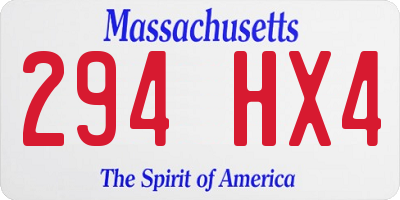 MA license plate 294HX4