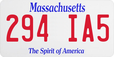 MA license plate 294IA5