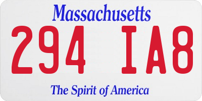 MA license plate 294IA8