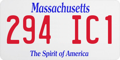 MA license plate 294IC1