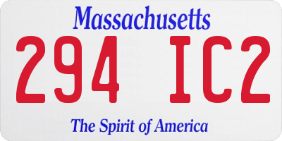 MA license plate 294IC2