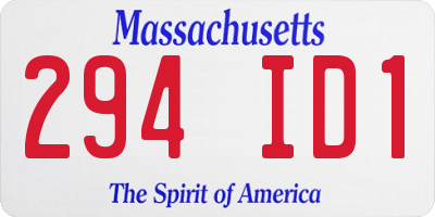 MA license plate 294ID1
