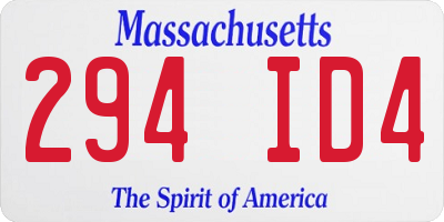 MA license plate 294ID4