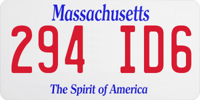 MA license plate 294ID6