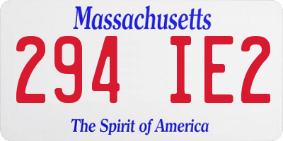 MA license plate 294IE2