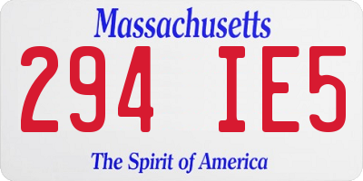 MA license plate 294IE5