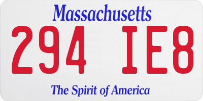 MA license plate 294IE8