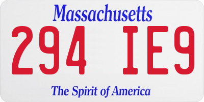 MA license plate 294IE9