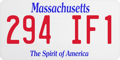 MA license plate 294IF1