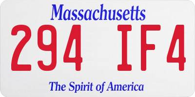 MA license plate 294IF4