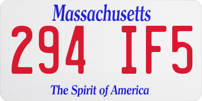 MA license plate 294IF5