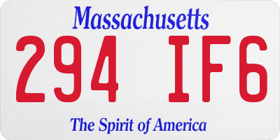 MA license plate 294IF6