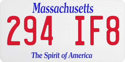 MA license plate 294IF8