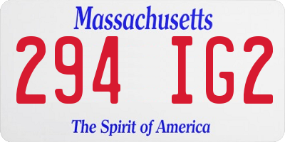 MA license plate 294IG2
