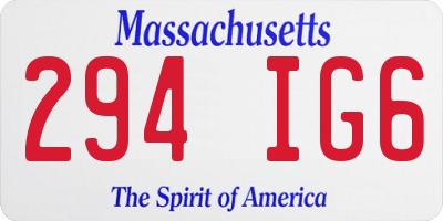 MA license plate 294IG6