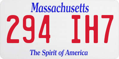 MA license plate 294IH7