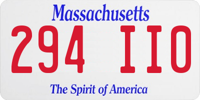 MA license plate 294II0