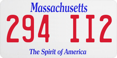 MA license plate 294II2