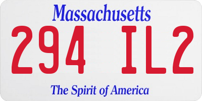 MA license plate 294IL2
