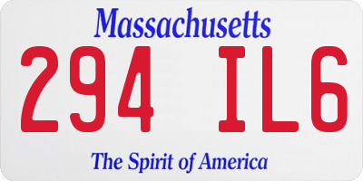 MA license plate 294IL6