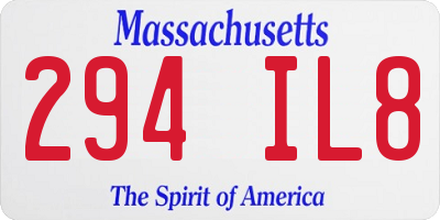 MA license plate 294IL8