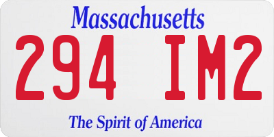 MA license plate 294IM2