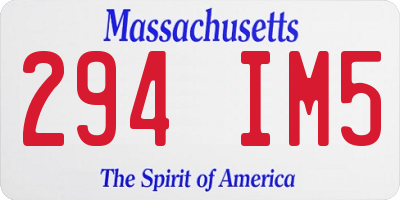 MA license plate 294IM5