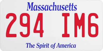 MA license plate 294IM6