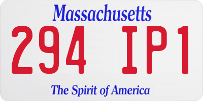 MA license plate 294IP1